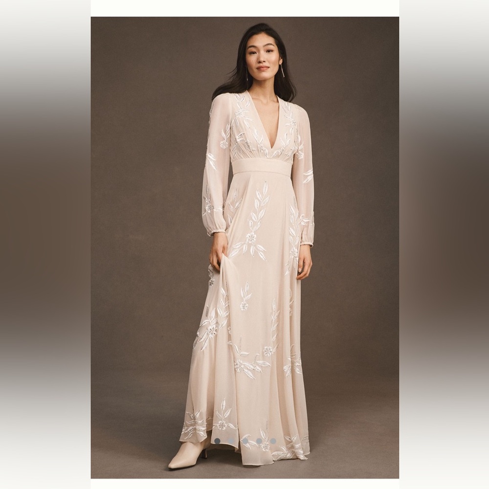 BHLDN Belize A-line Long Sleeve Gown